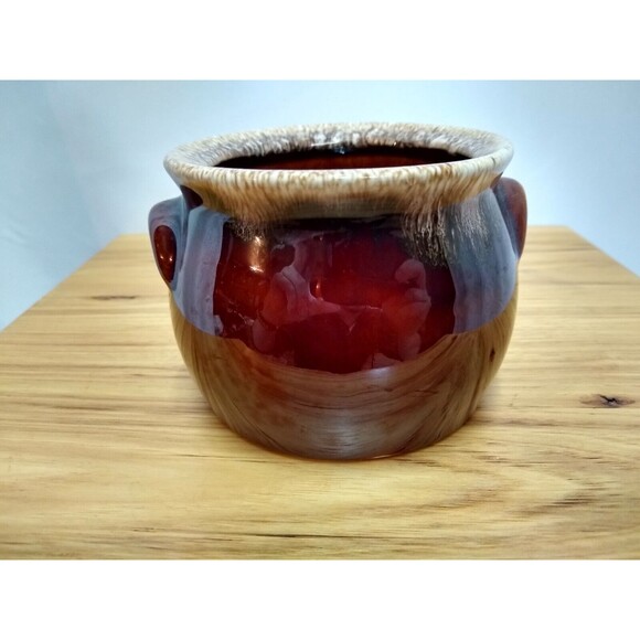 Vintage Hull Pottery Oven Proof Brown Drip Sugar Bowl No Lid Replacement - Picture 1 of 9